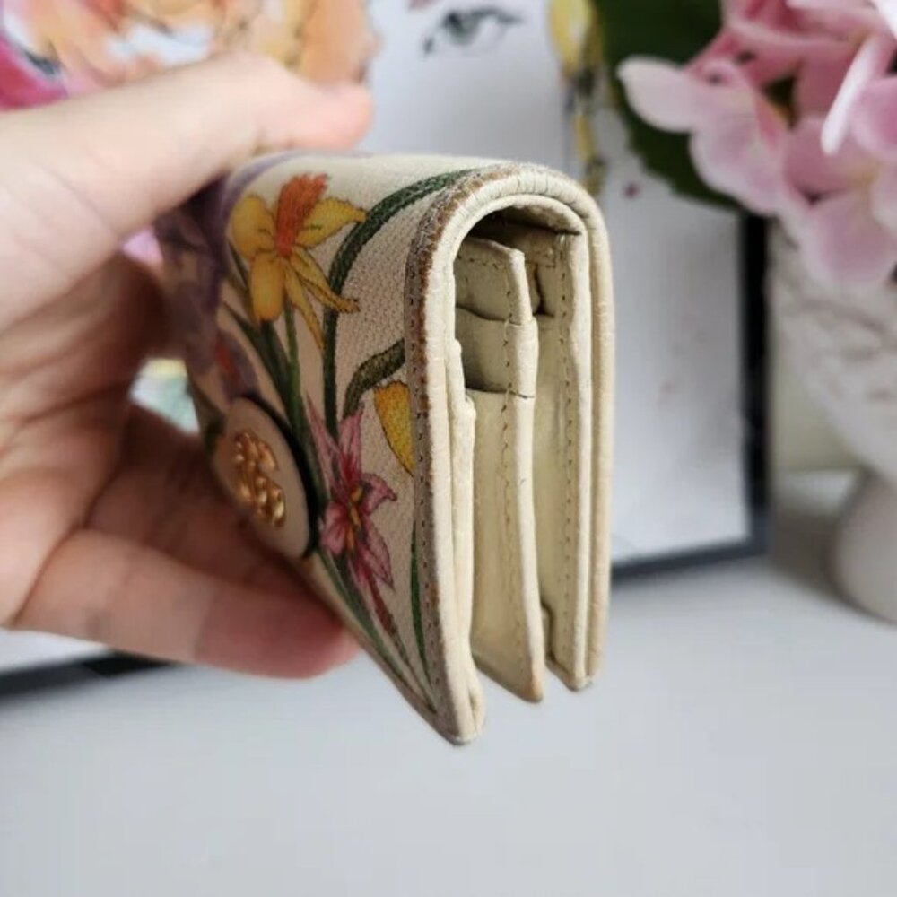 SOLD SOLD EUC GUCCI LIMITED EDITION GG Marmont Flora Canvas Card Case w/ dustbag - Picture 7 of 11